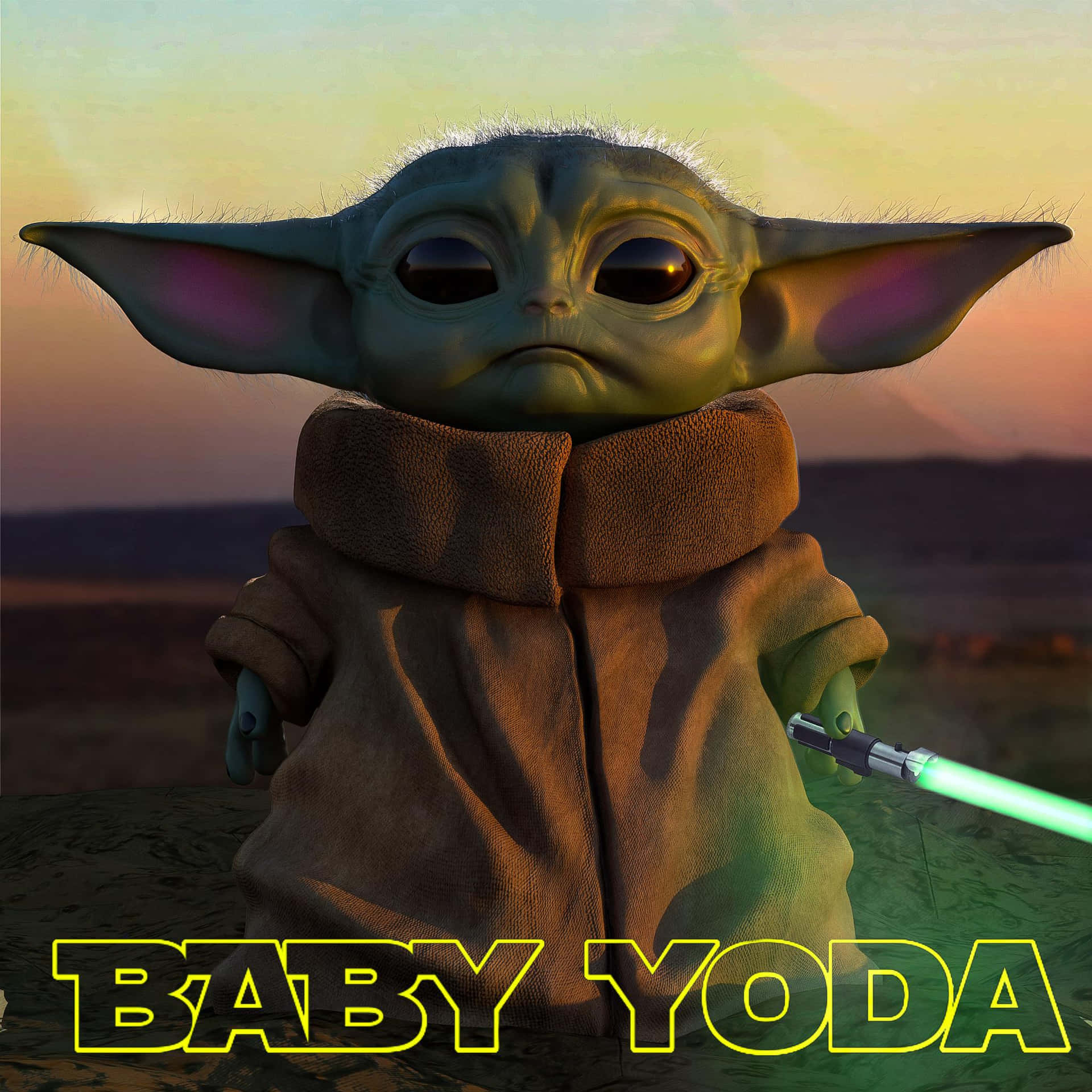 Babyyoda Med Ordene Baby Yoda.