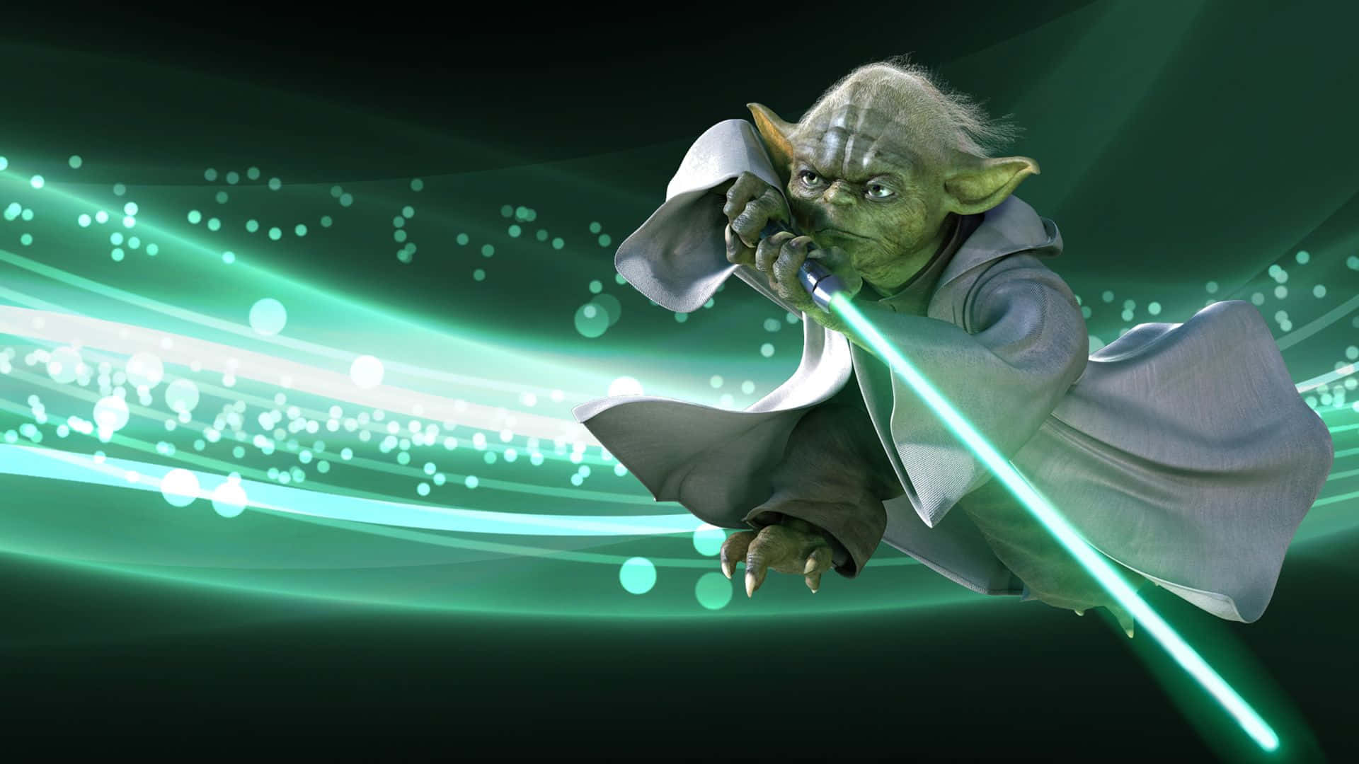 Envis Och Mäktig Yoda Leder Sina Elever.