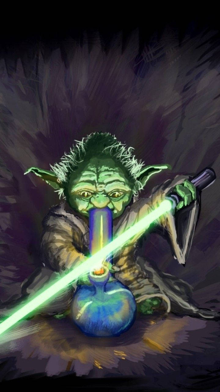 Yoda Røger Cannabis Wallpaper