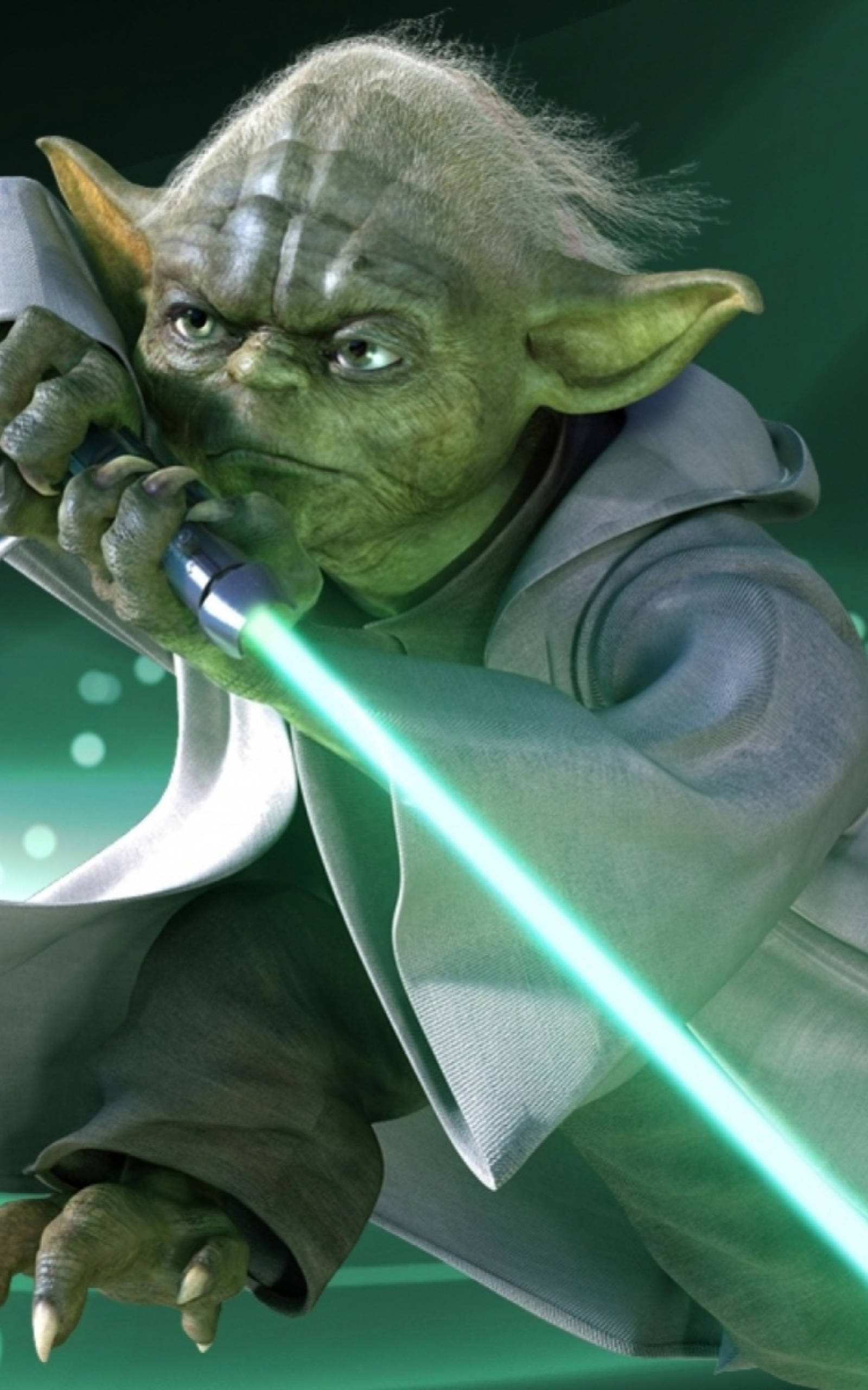 Yoda With Lightsaber Star Wars Tablet Wallpaper