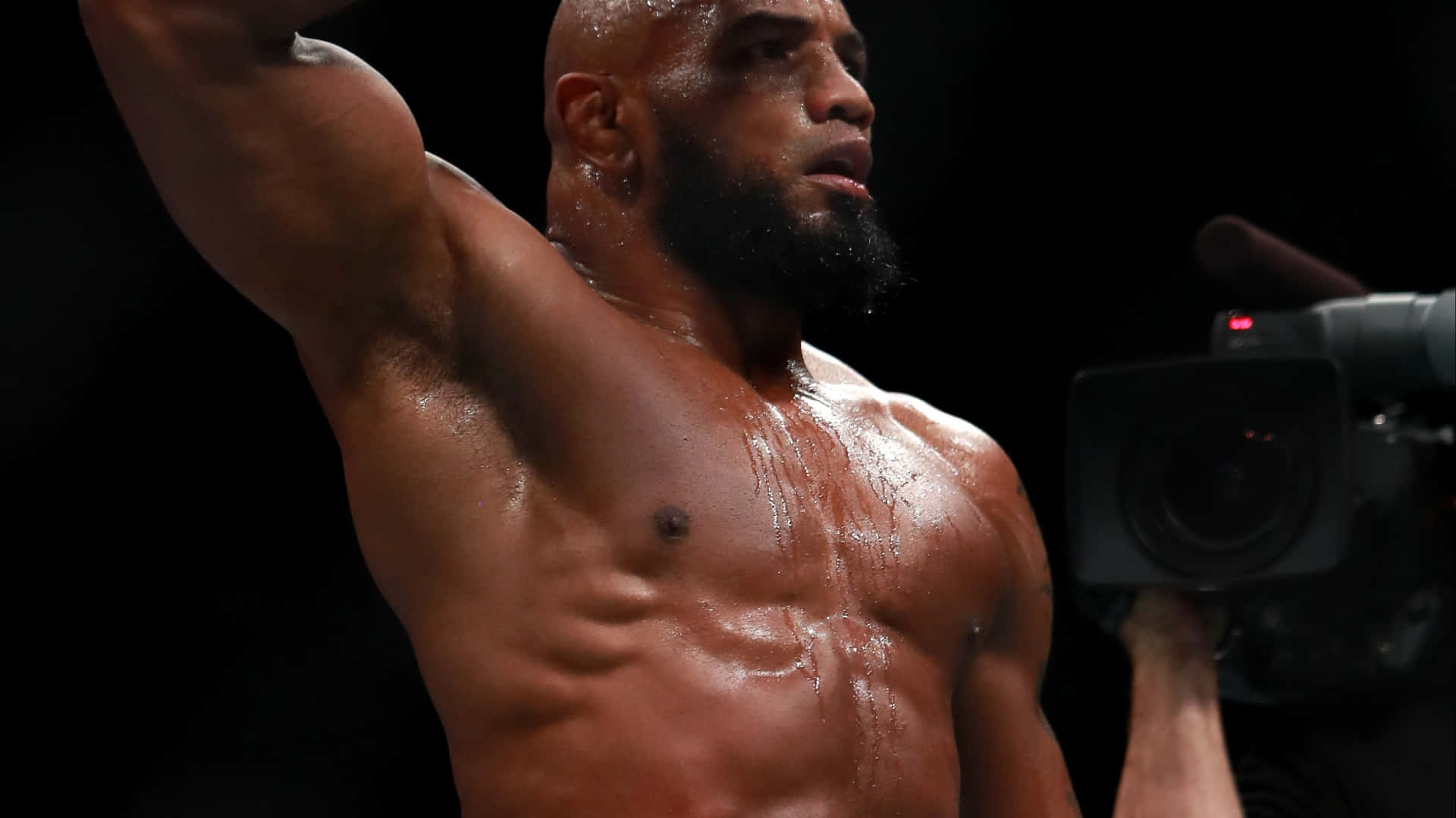 Yoel Romero hilsen tæt oppe skud UFC 205 Wallpaper