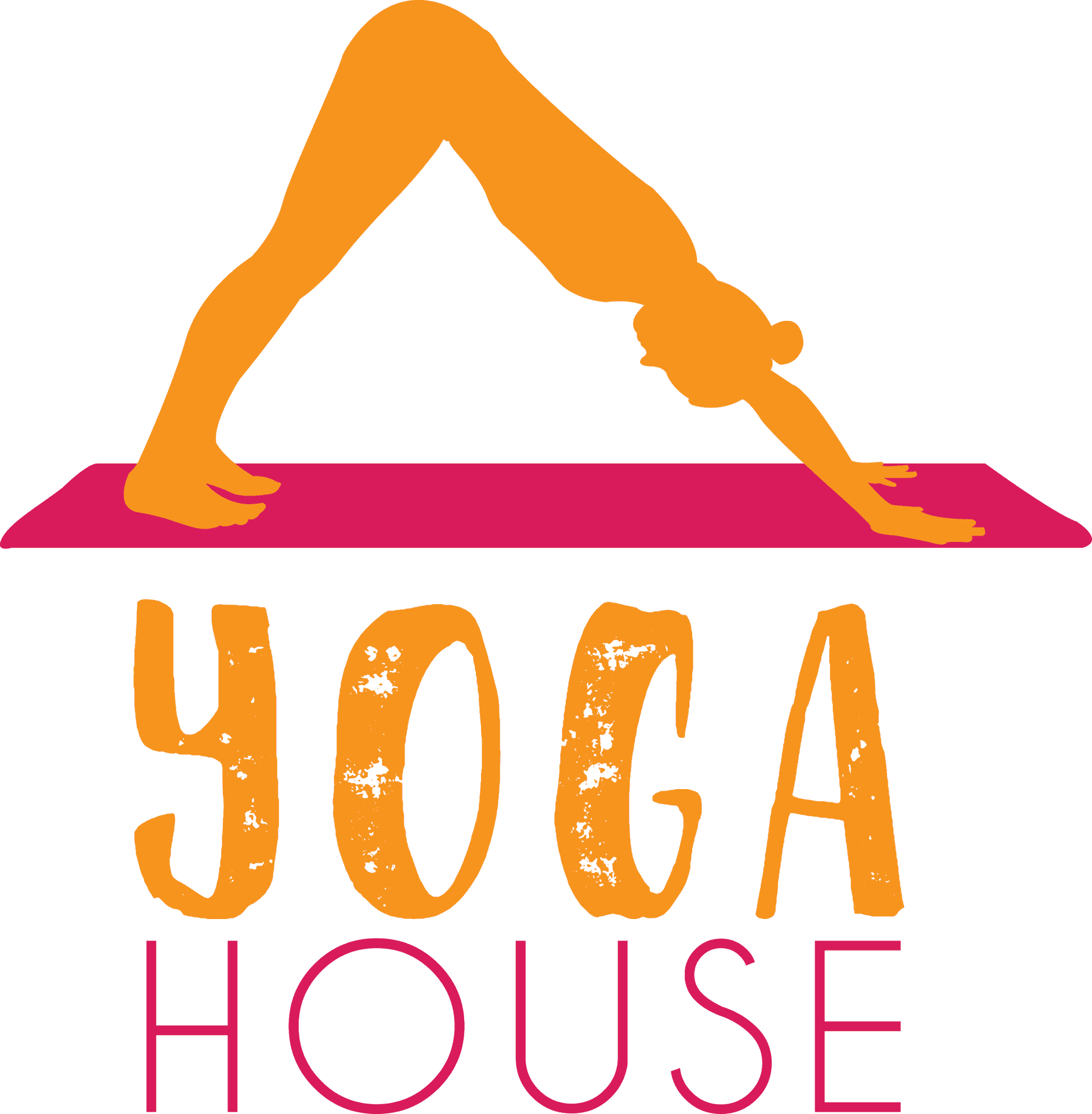 Yoga House Logowith Downward Dog Pose PNG