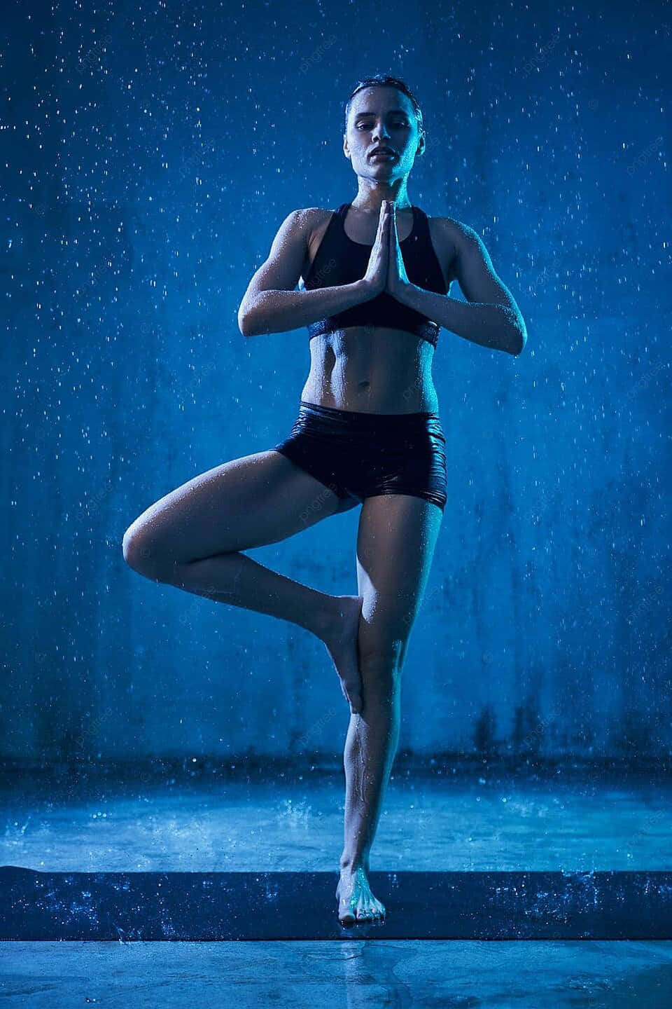 Yoga Posein Rain Wallpaper