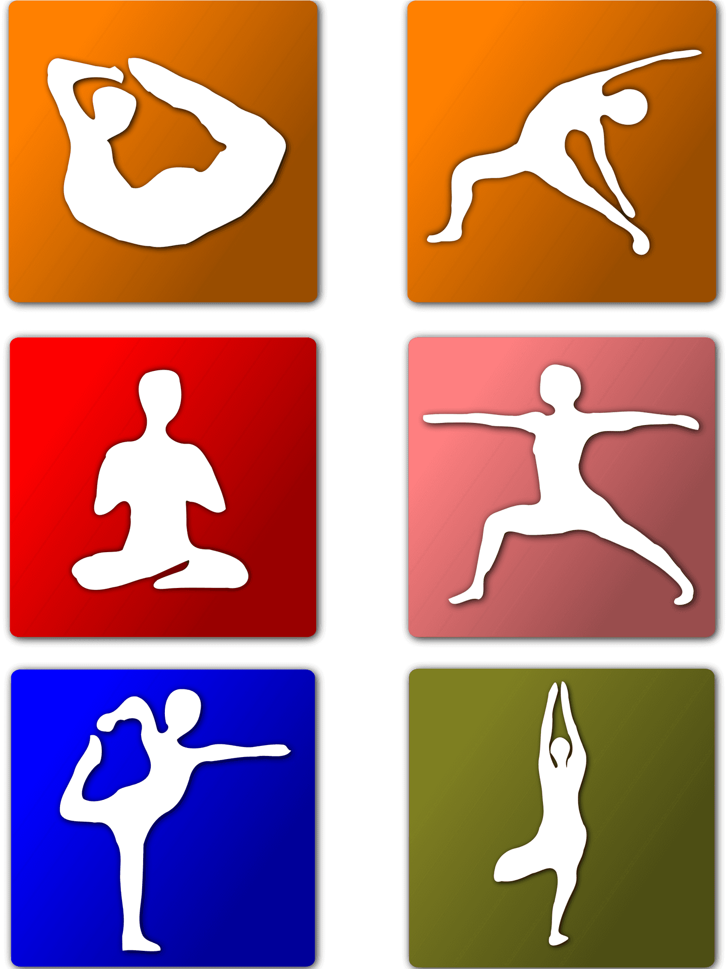 Yoga Poses Collage PNG