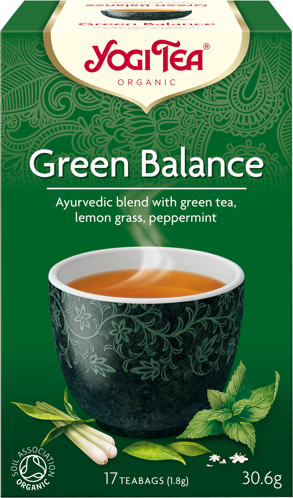 Yogi Green Balance Tea Package PNG