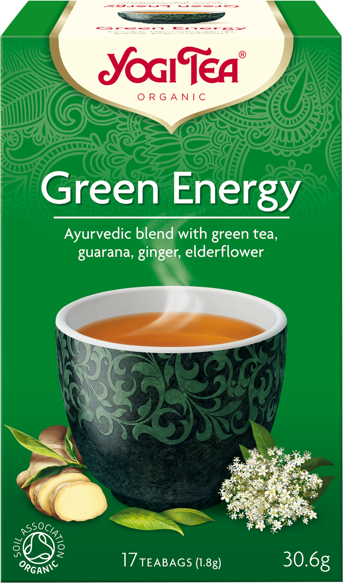 Yogi Green Energy Tea Organic Packaging PNG