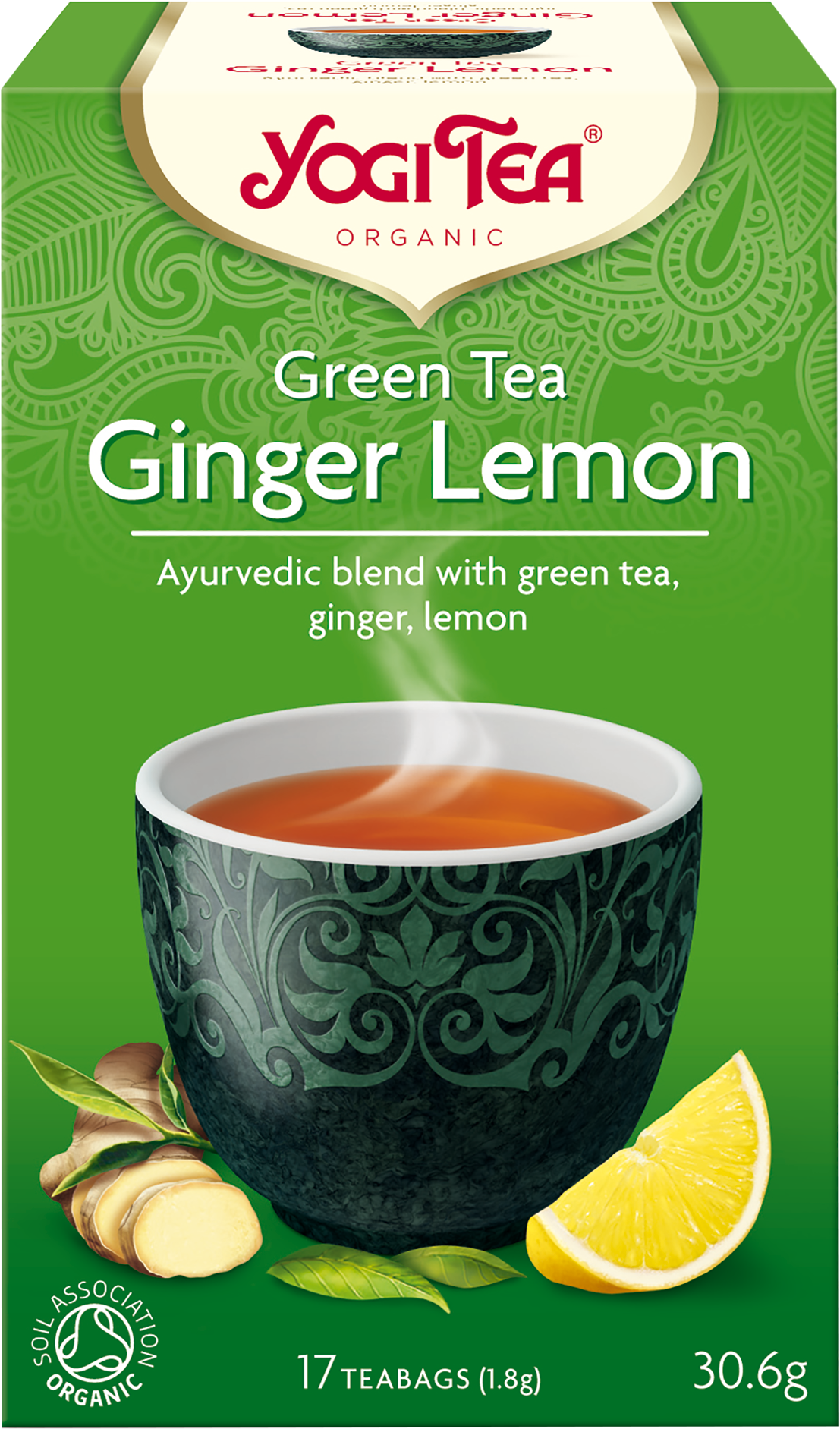 Yogi Tea Green Ginger Lemon Box PNG