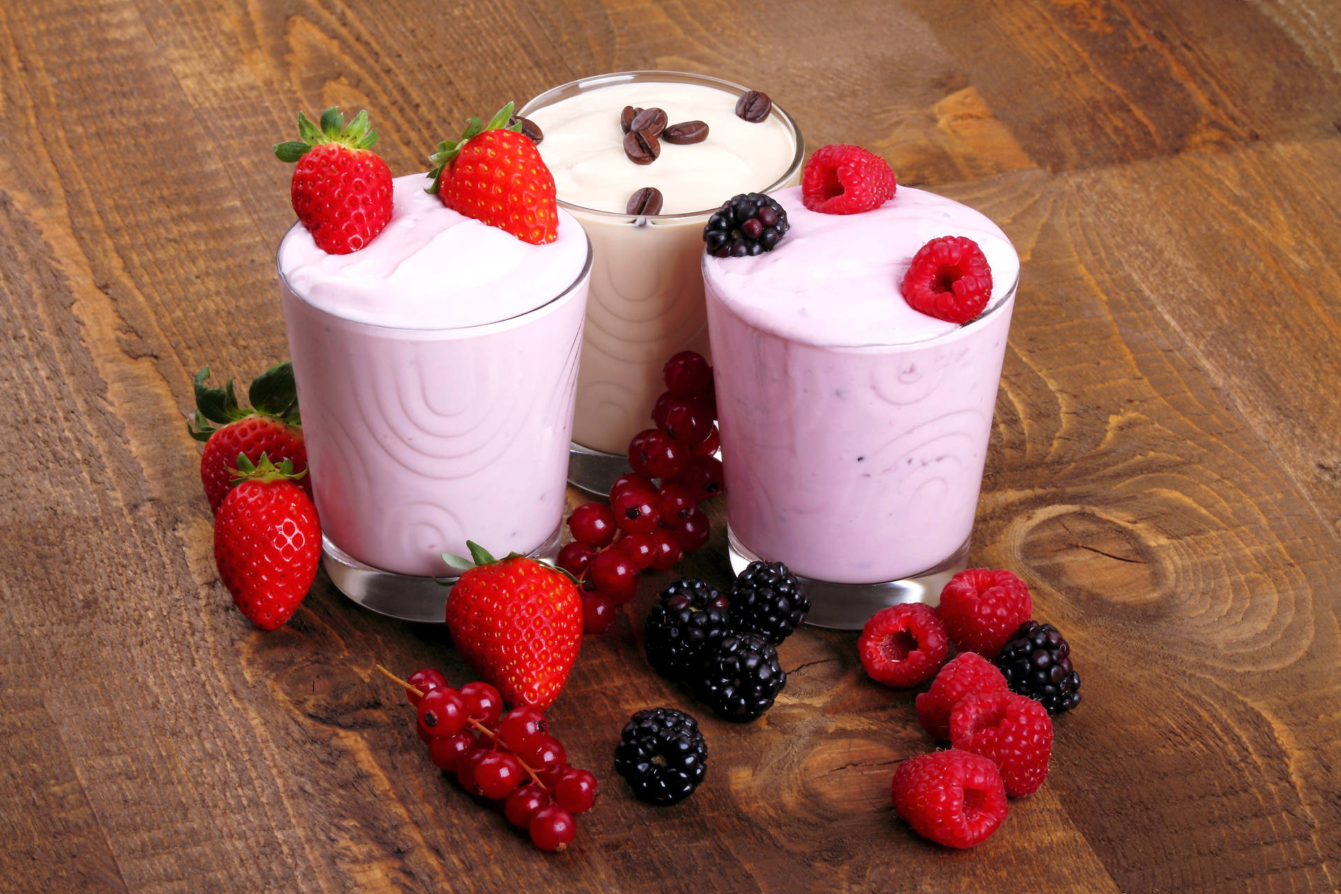 Yogurt With Berries And Coffee Beans