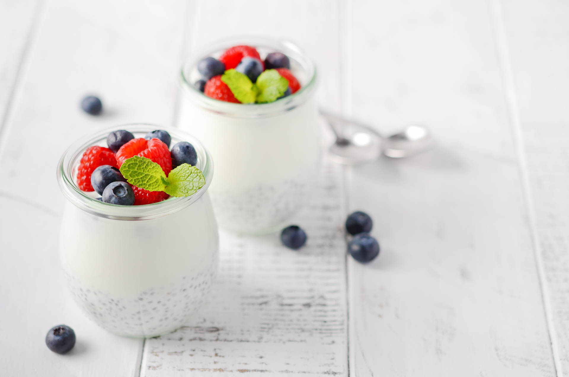 Yogurt With Berry Fruits Wallpaper