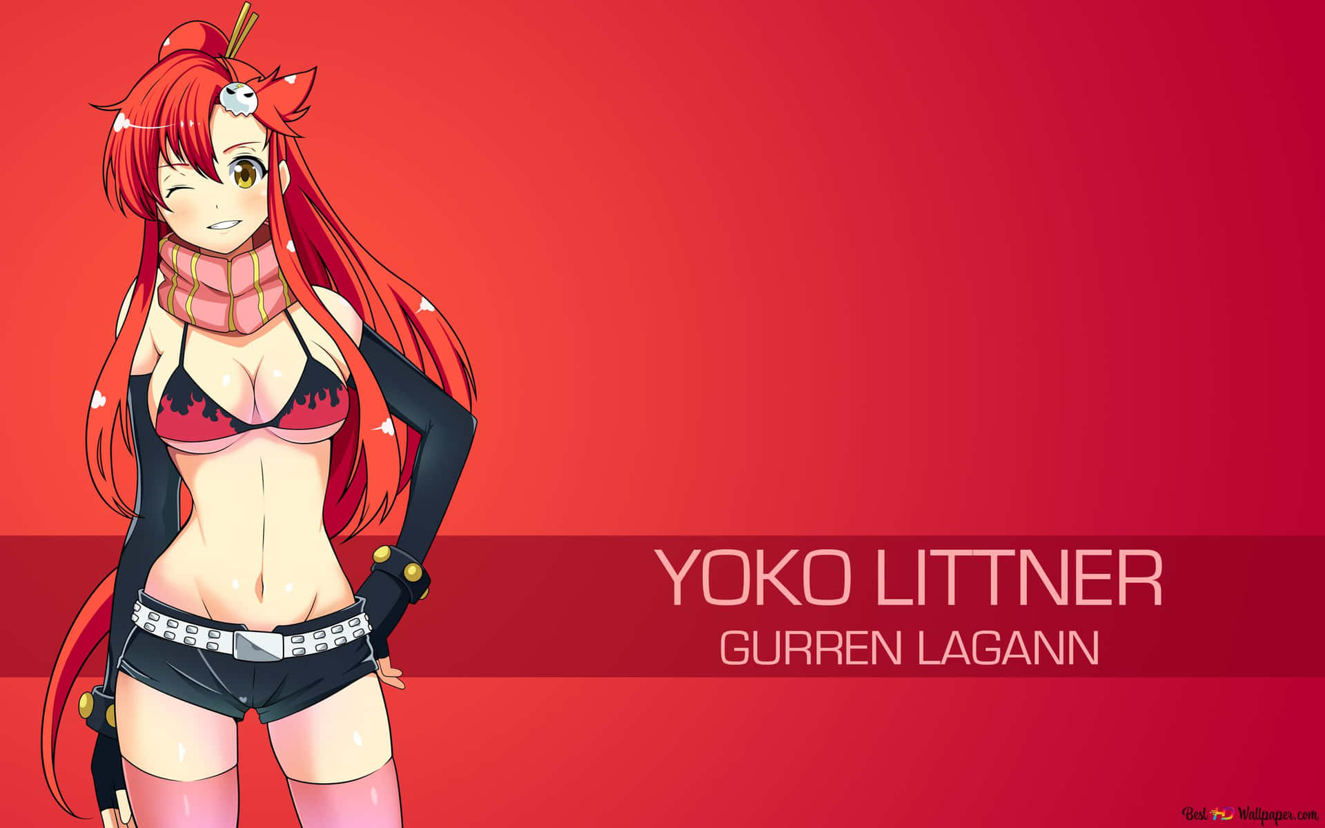 Yoko Littner in Action - Gurren Lagann Anime Character Wallpaper