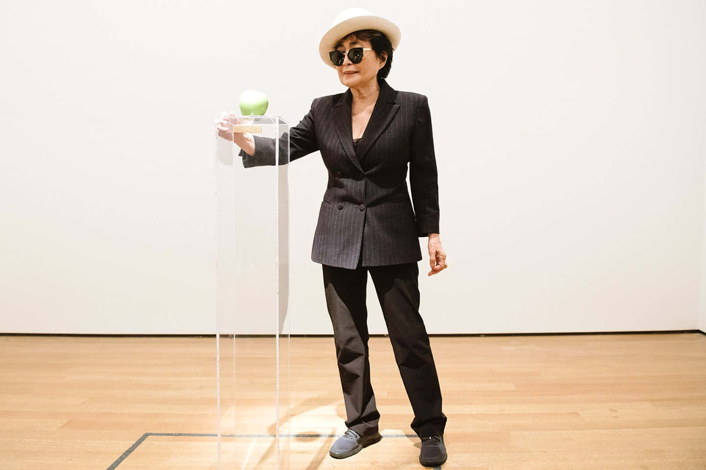 Yoko Ono Glass Sculpture Apple Wallpaper