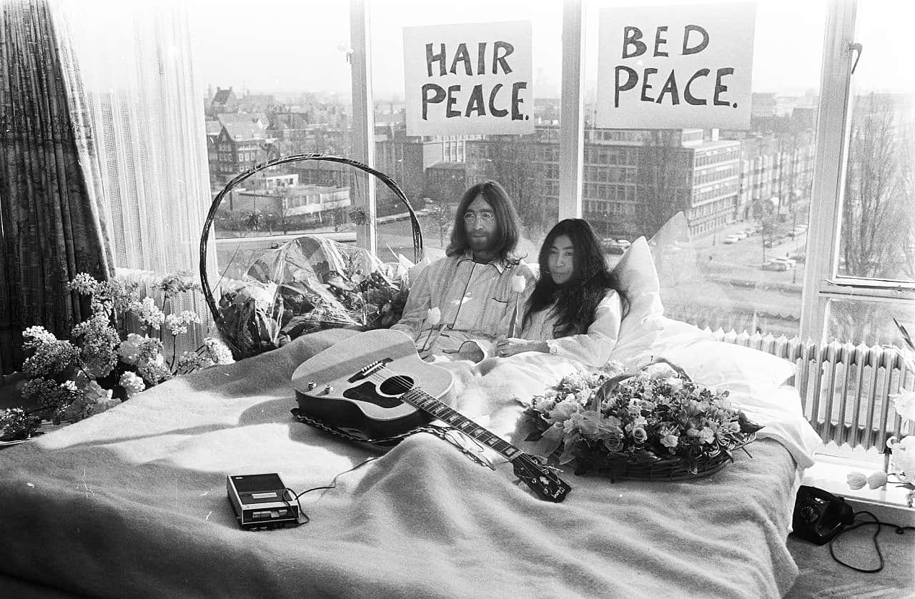 Yoko Ono Hair Peace Bed Peace Background