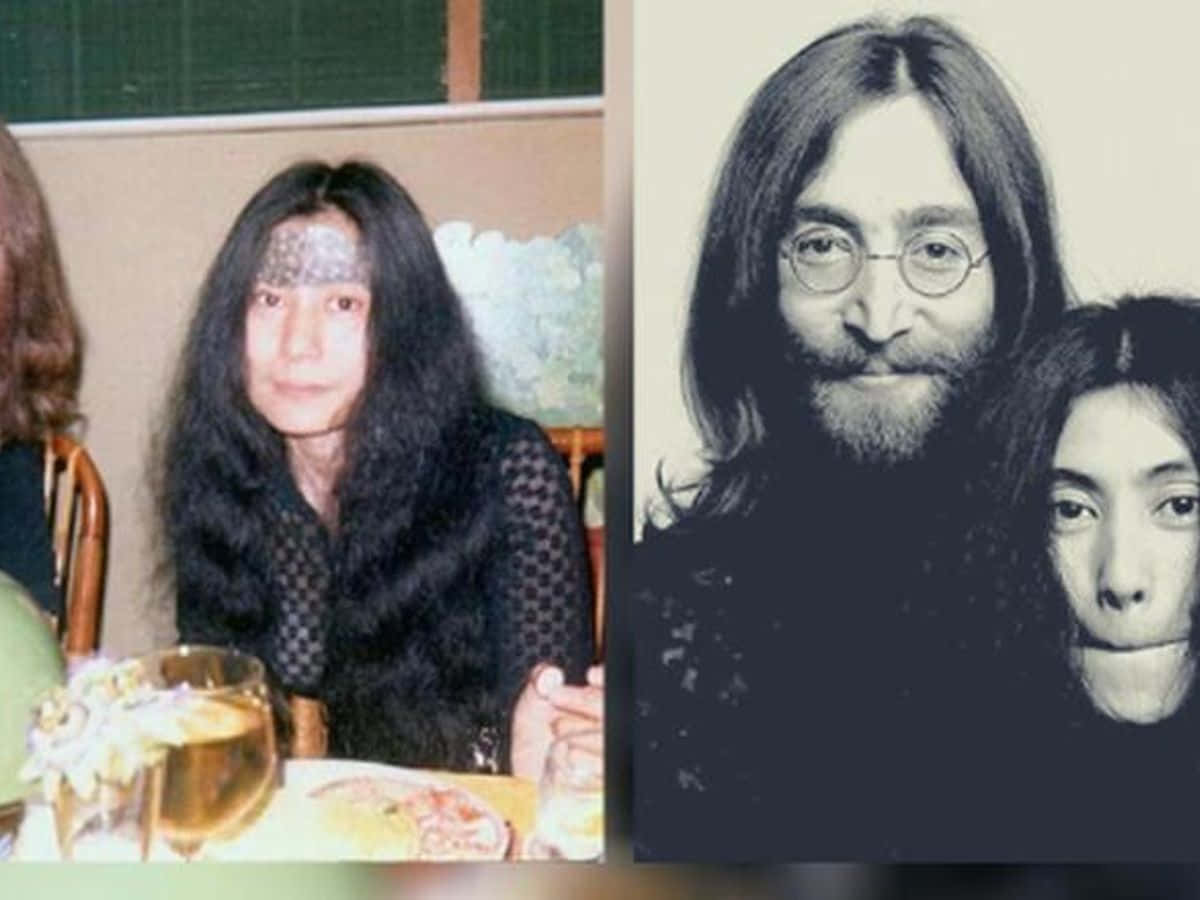 Yoko Ono John Lennon Funny Faces Wallpaper