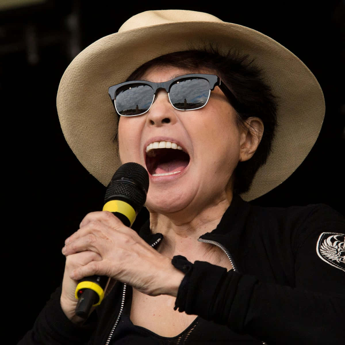 Yoko Ono Screaming Microphone Background