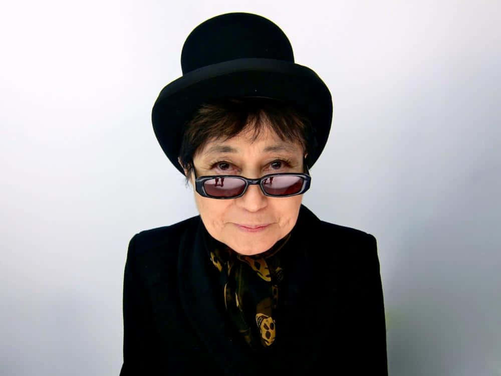 Yoko Ono Tall Black Hat Wallpaper