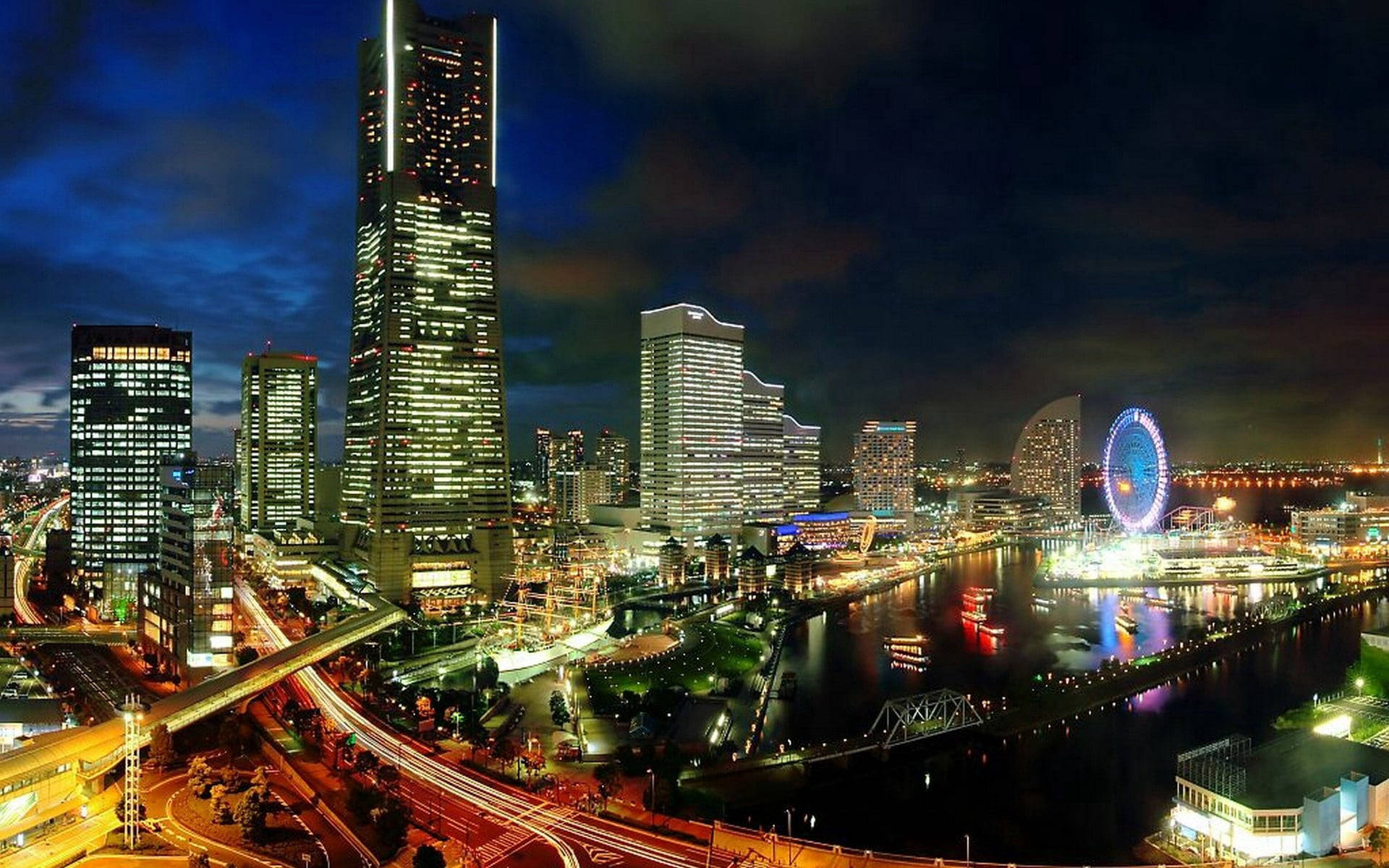 Yokohama City Lights At Night Picture
