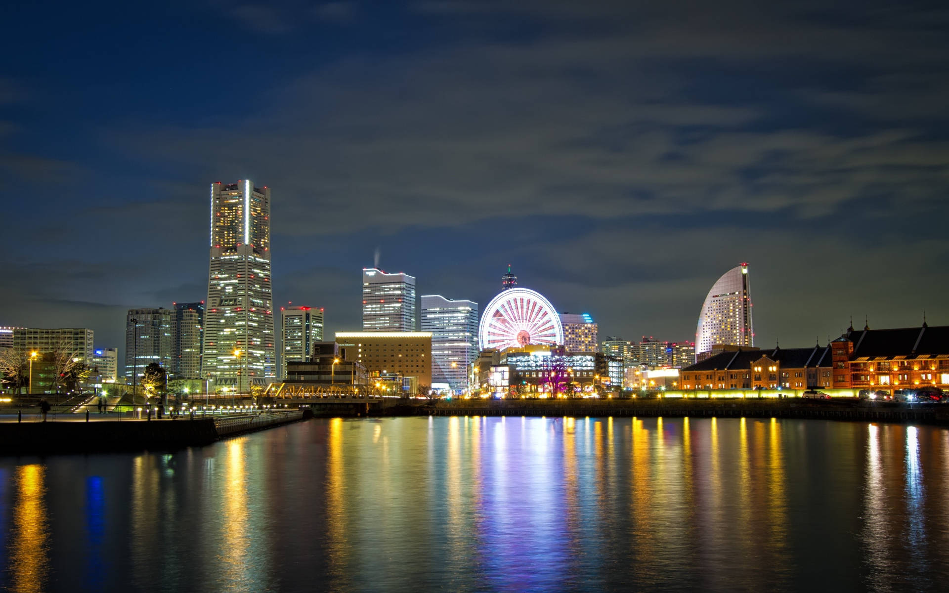Yokohama Cityscape Lights Wallpaper