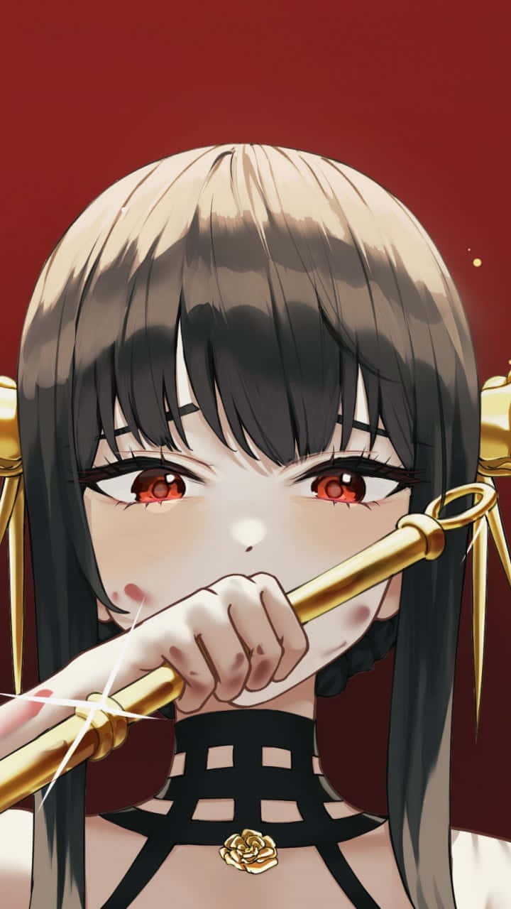 A Girl With A Golden Sword In Her Hand Wallpaper