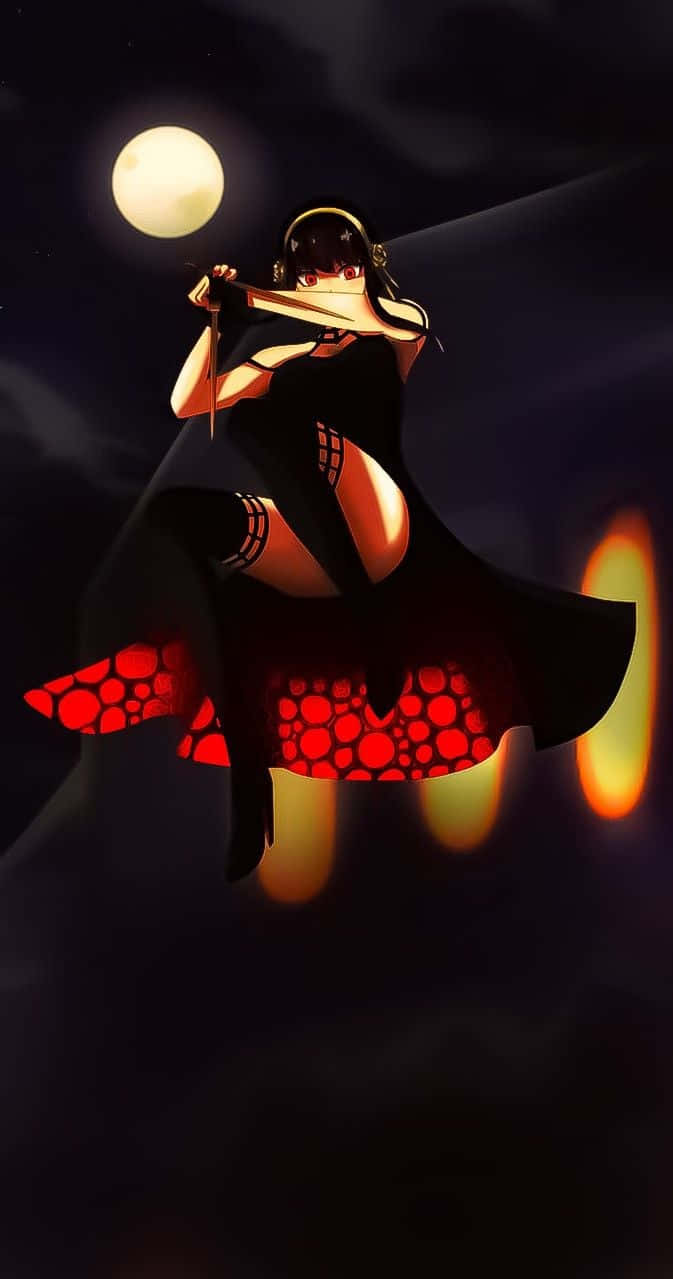 A Girl In Black And Red Flying In The Air Wallpaper
