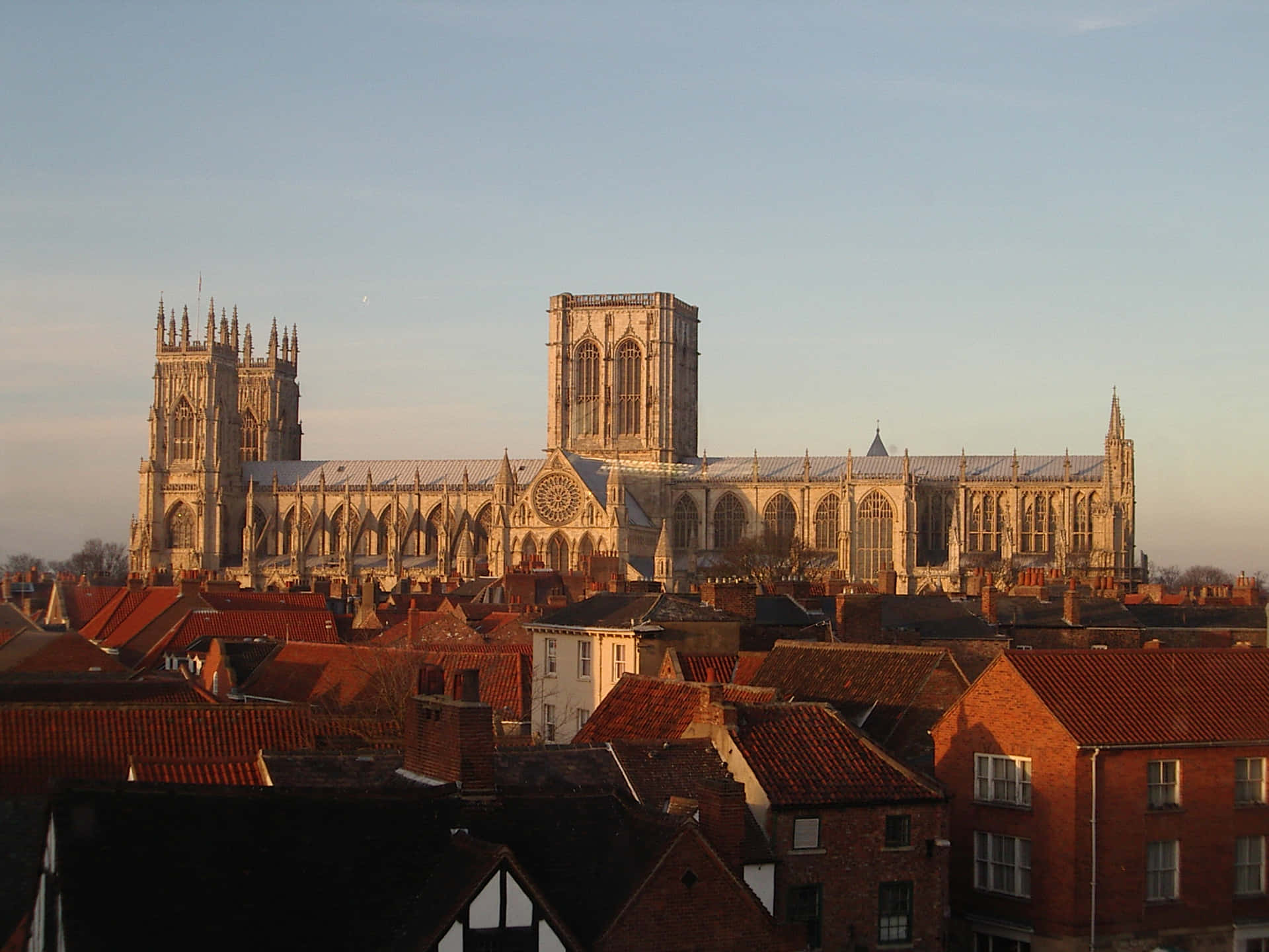 York Minster Cathedral Sea Of Buildings Wallpaper