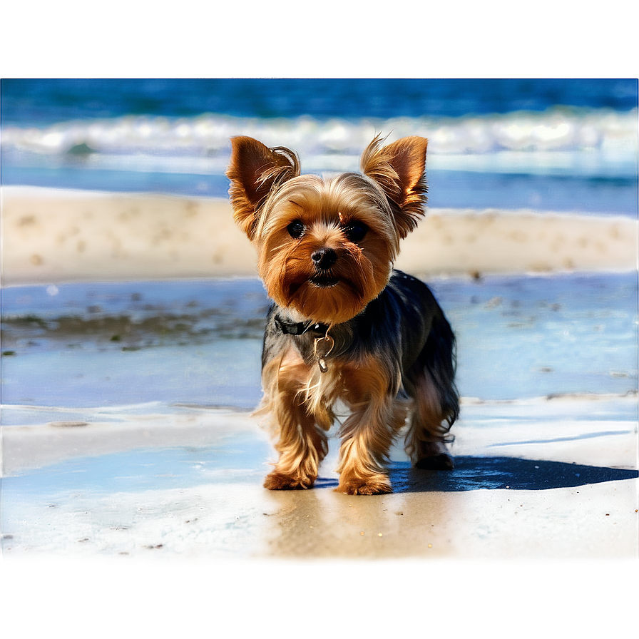 Yorkie At Beach Png Enf PNG