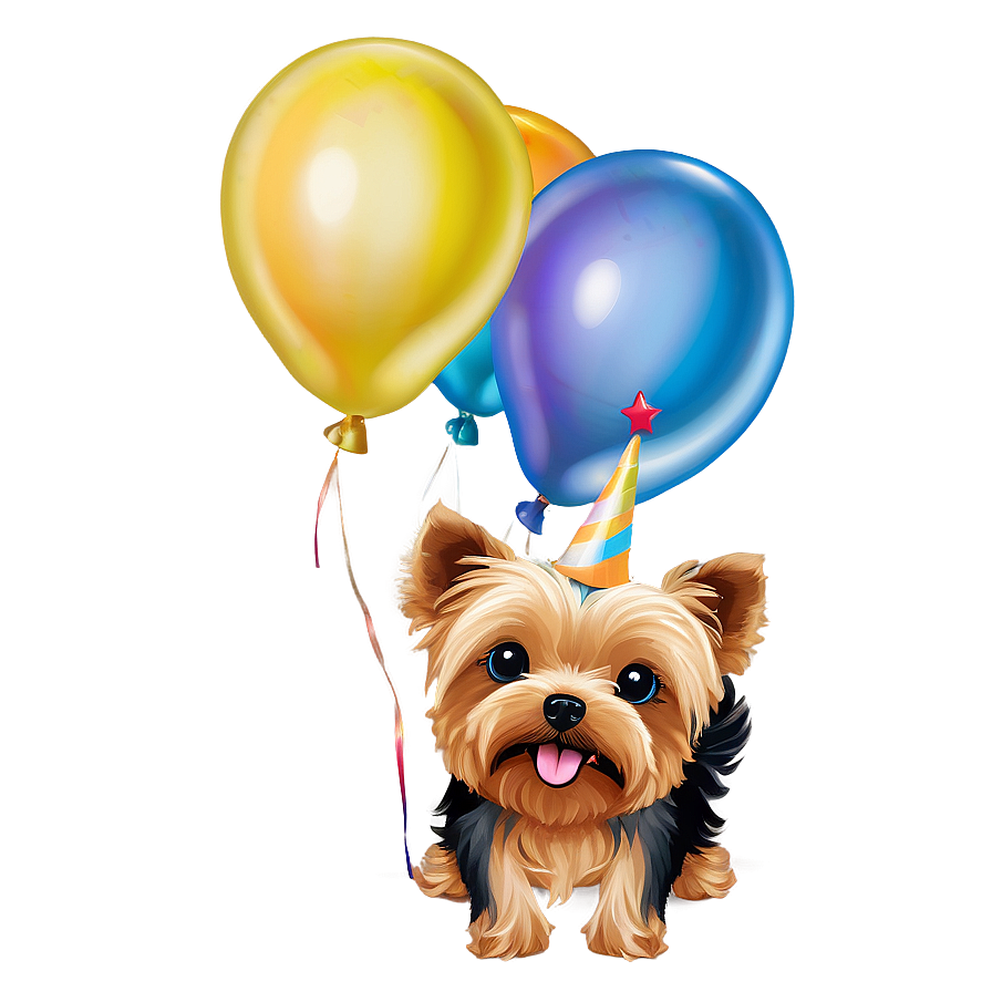 Yorkie Birthday Png 06242024 PNG