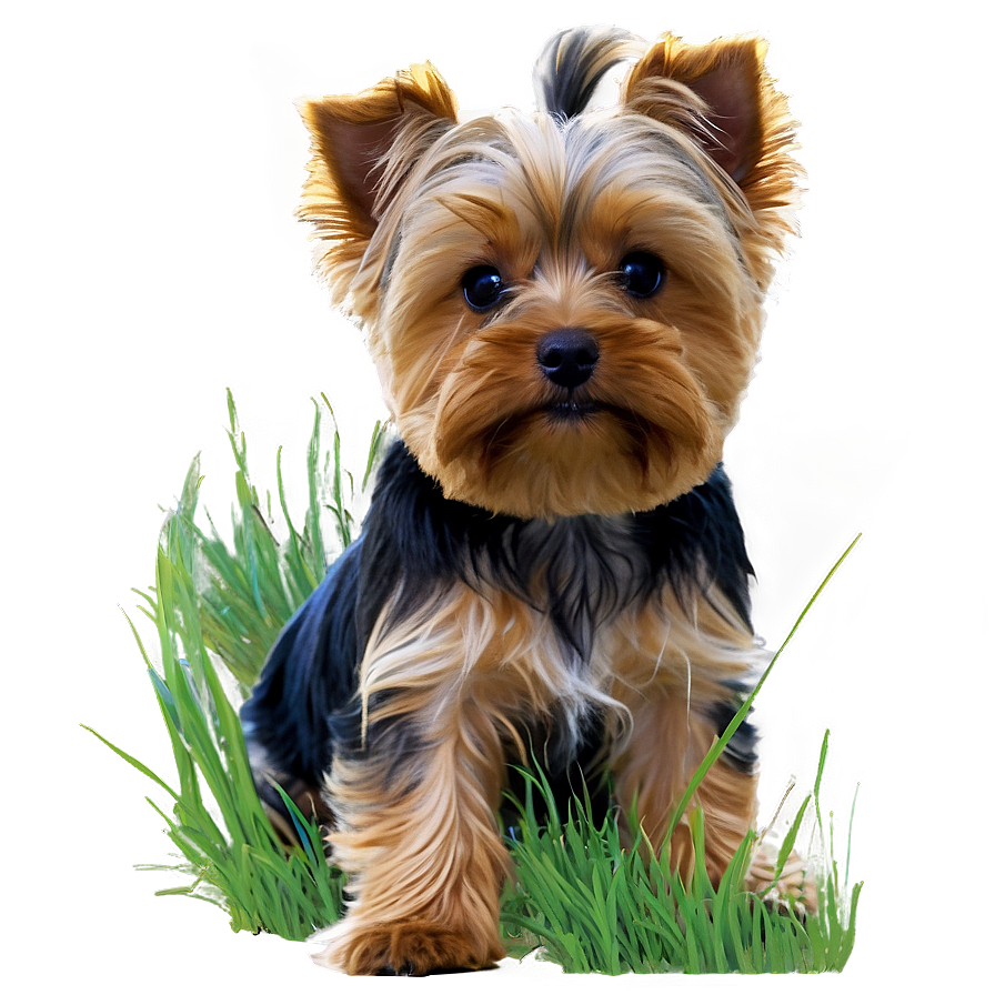 Yorkie In Grass Png 06242024 PNG