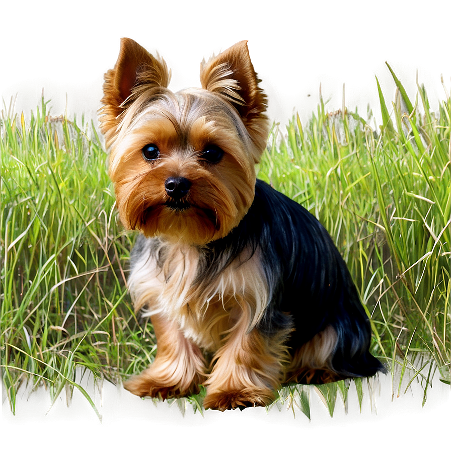 Yorkie In Grass Png Ceh15 PNG