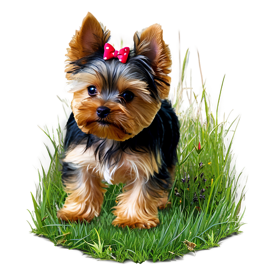 Yorkie In Grass Png Pee PNG