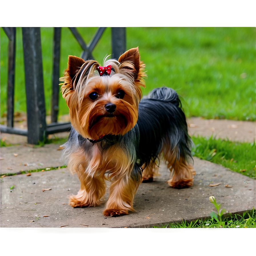 Yorkie In Park Png Jwe PNG