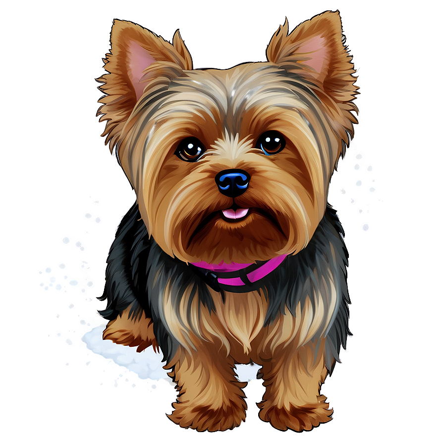 Yorkie In Snow Png 06242024 PNG