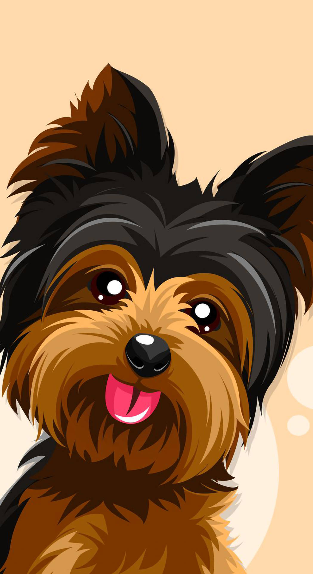 Yorkie Puppy Portrait Vector Wallpaper