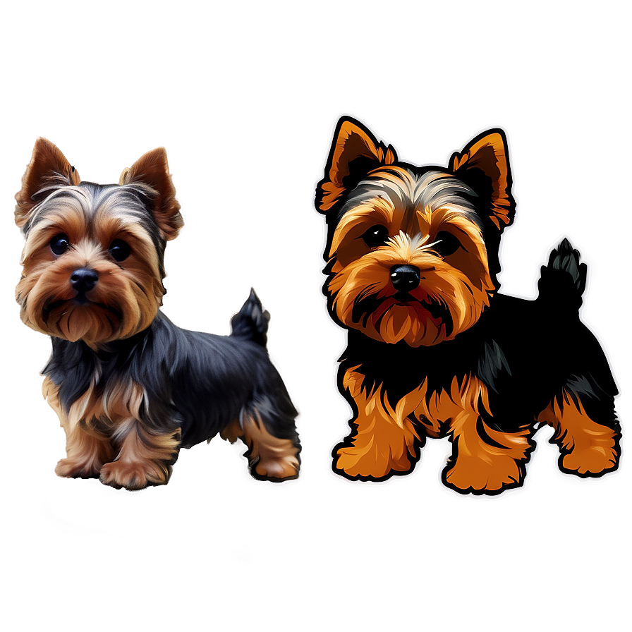 Yorkie Silhouette Png 06242024 PNG