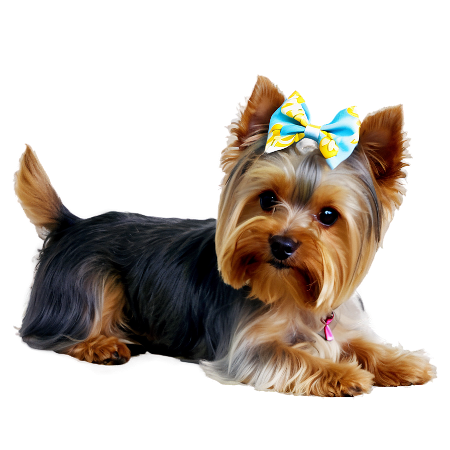 Yorkie With Bow Png 06242024 PNG