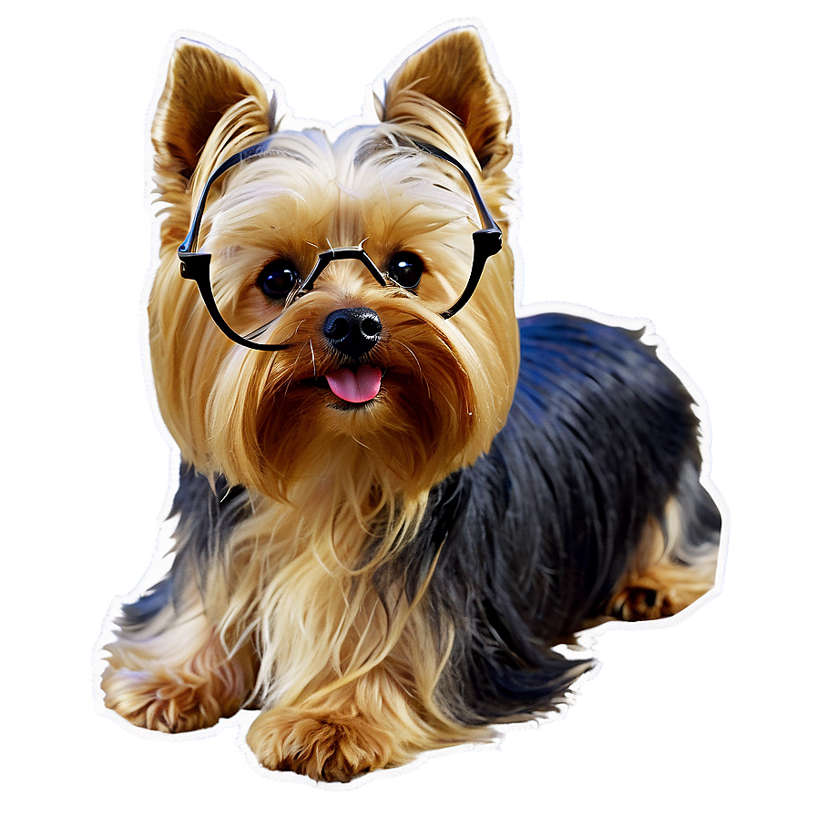 Yorkie With Glasses Png 06242024 PNG