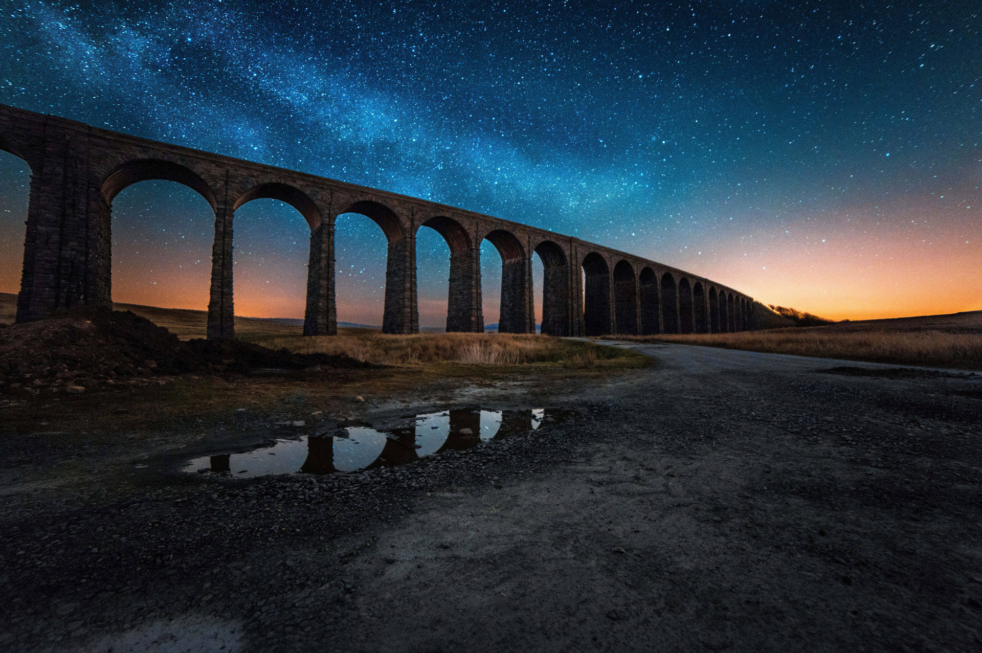 Yorkshire Ribblehead Viaduct Twilight Wallpaper