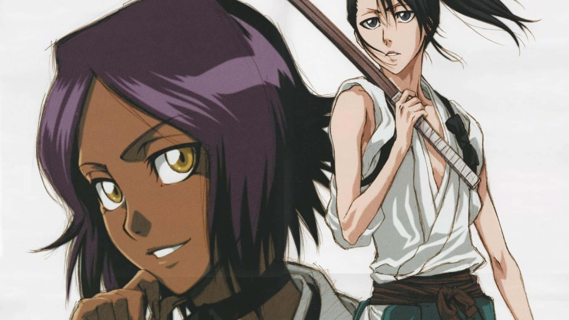 Yoruichi Shihoin looking determined and capable Wallpaper