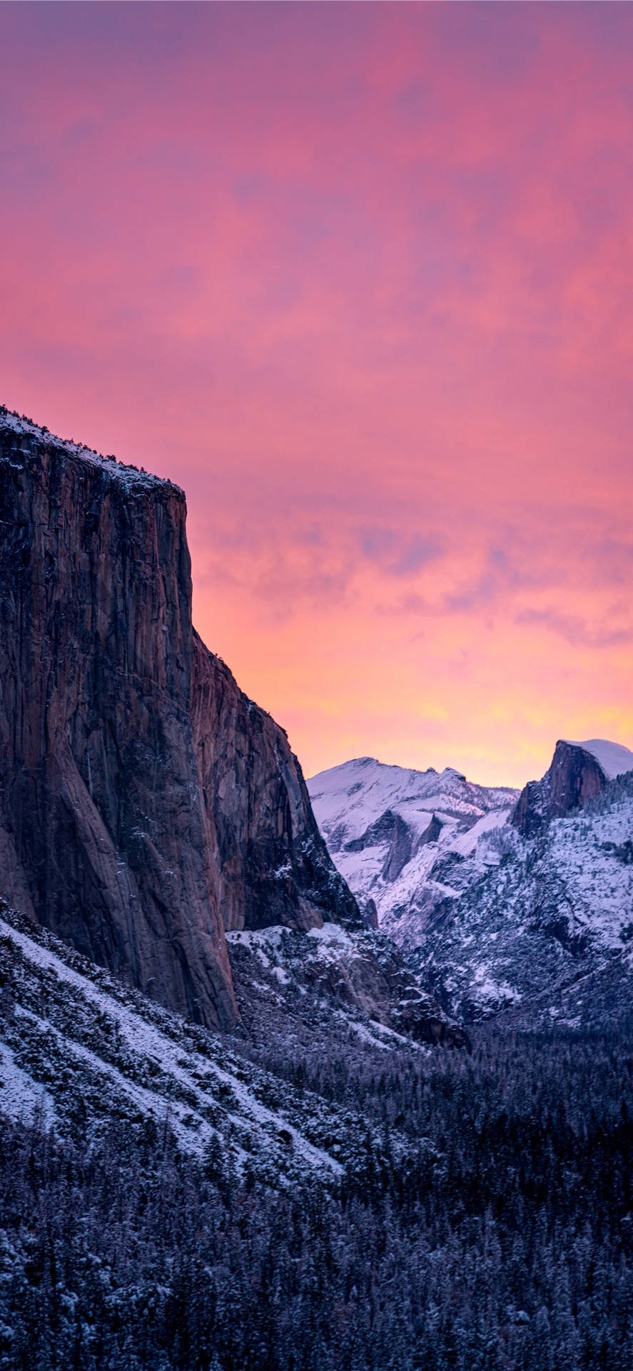 Nyd smukke udsigter fra Yosemite National Park på din Iphone. Wallpaper