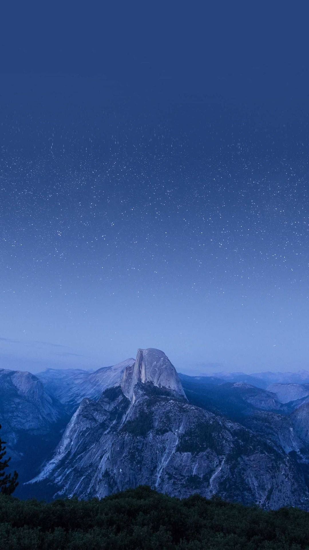 Estrellasy Montañas En Yosemite Para Iphone. Fondo de pantalla