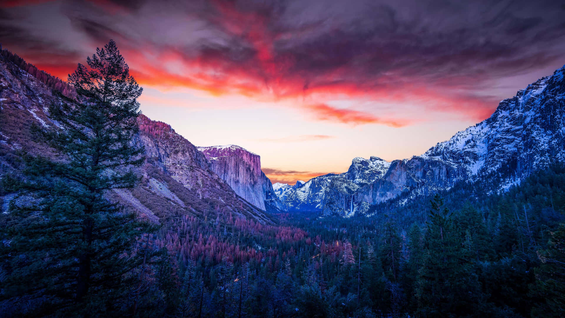 Yosemite_ Valley_ Sunset_ H D R Wallpaper
