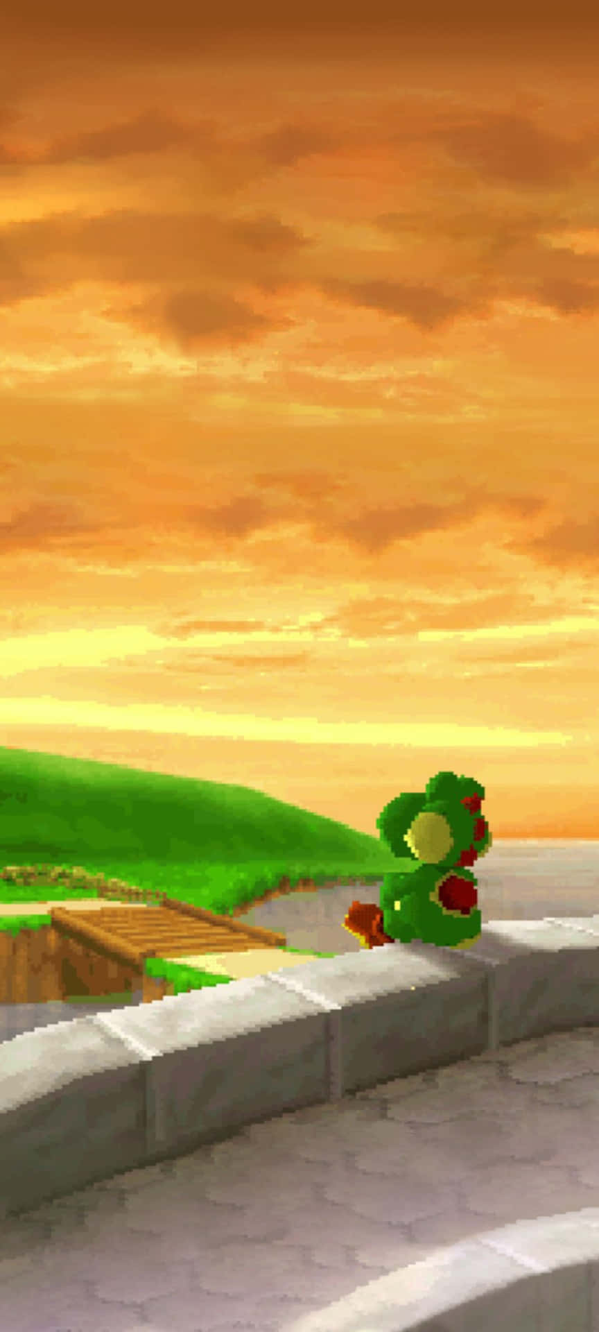Join Yoshi in This Colorful Adventure! Wallpaper