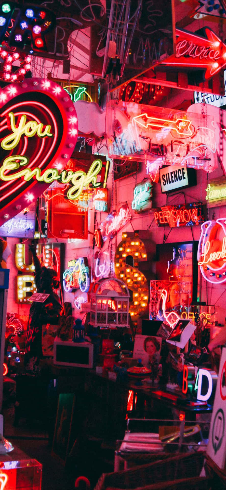 A Room Full Of Neon Signs Wallpaper
