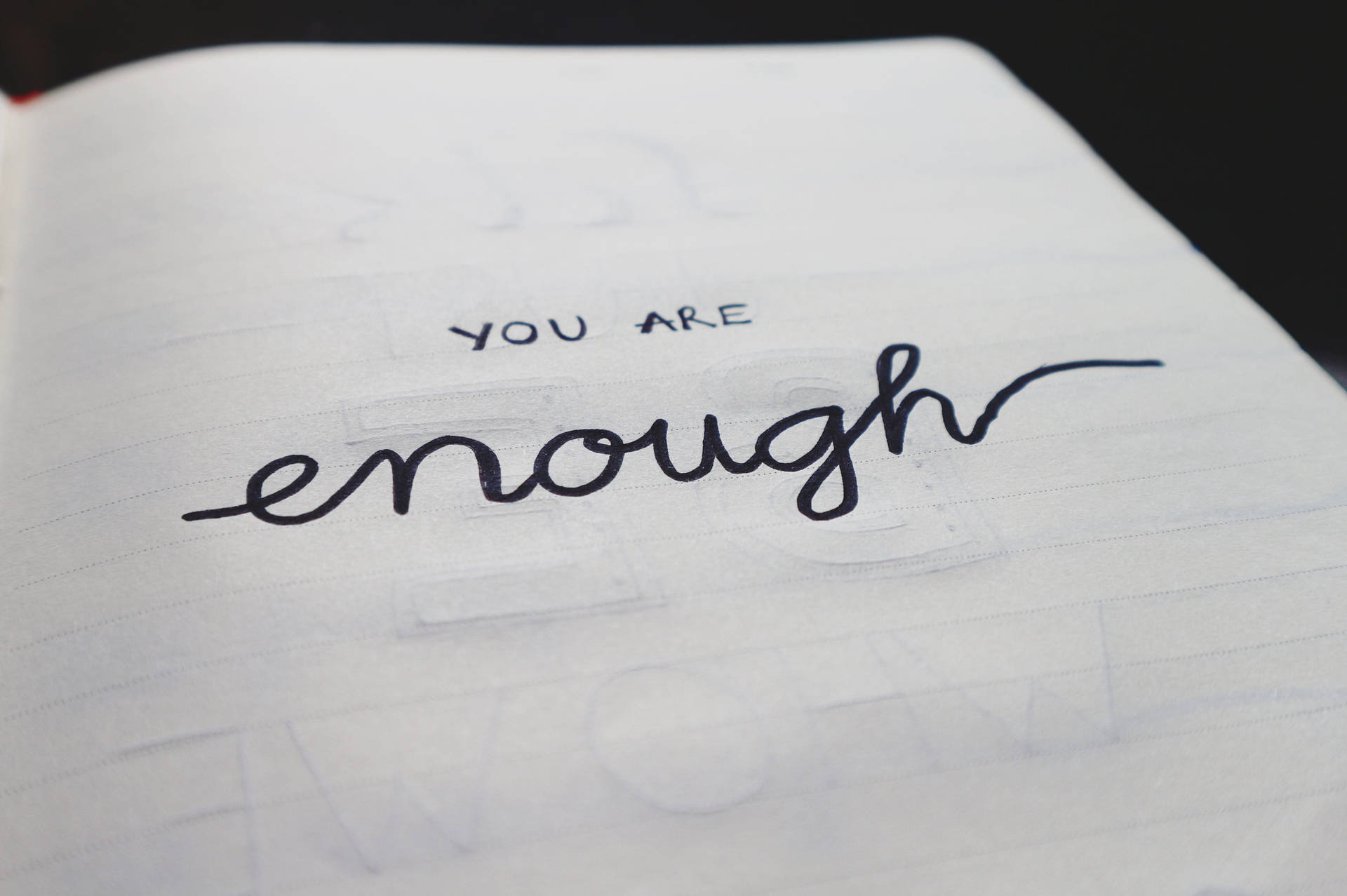You Are Enough Cute Writing Wallpaper