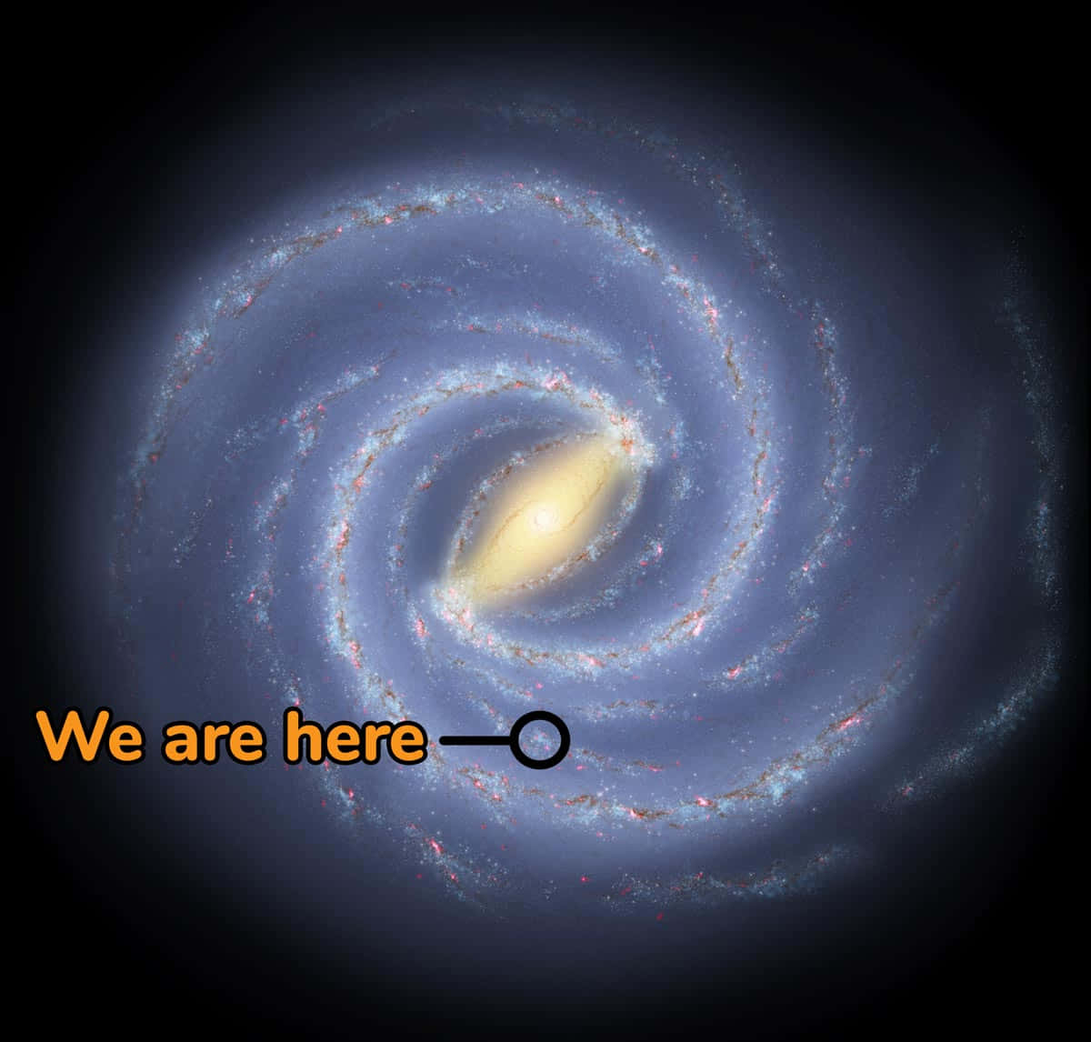 Åbn hemmelighederne af Universet med hjælp fra du er her Galaxy. Wallpaper