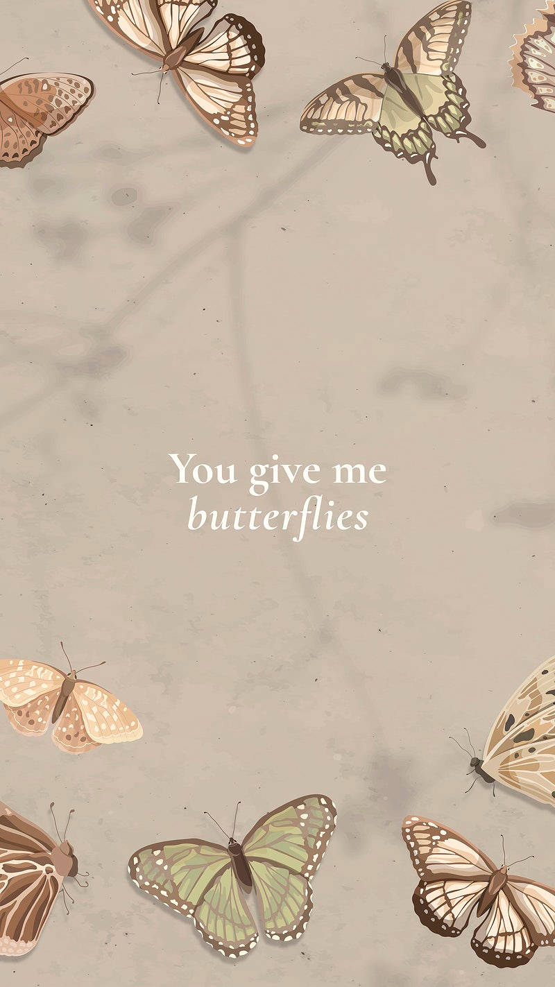 You Give Me Butterflies Aesthetic Wallpaper