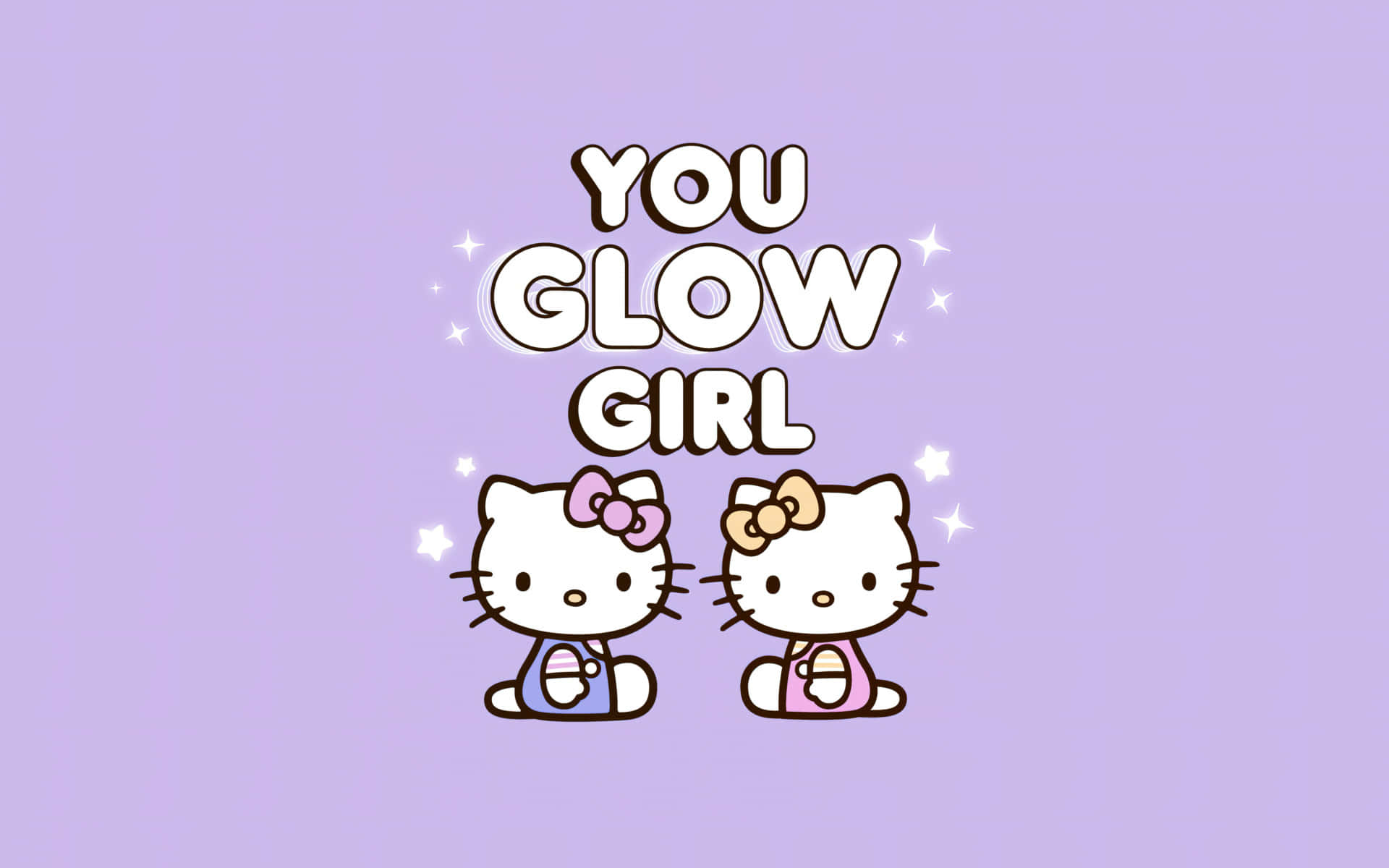 You Glow Girl Hello Kitty Purple Background Wallpaper