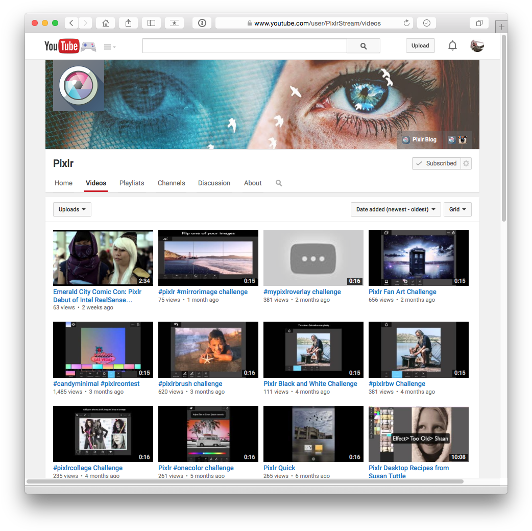 You Tube Channel Interface Mac PNG