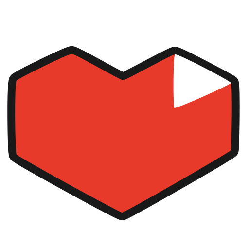 You Tube Gaming Heart Logo PNG
