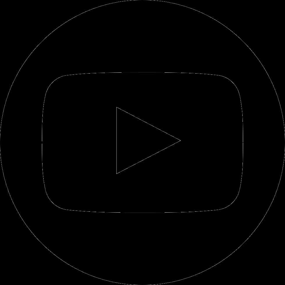You Tube Logo Blackand White PNG