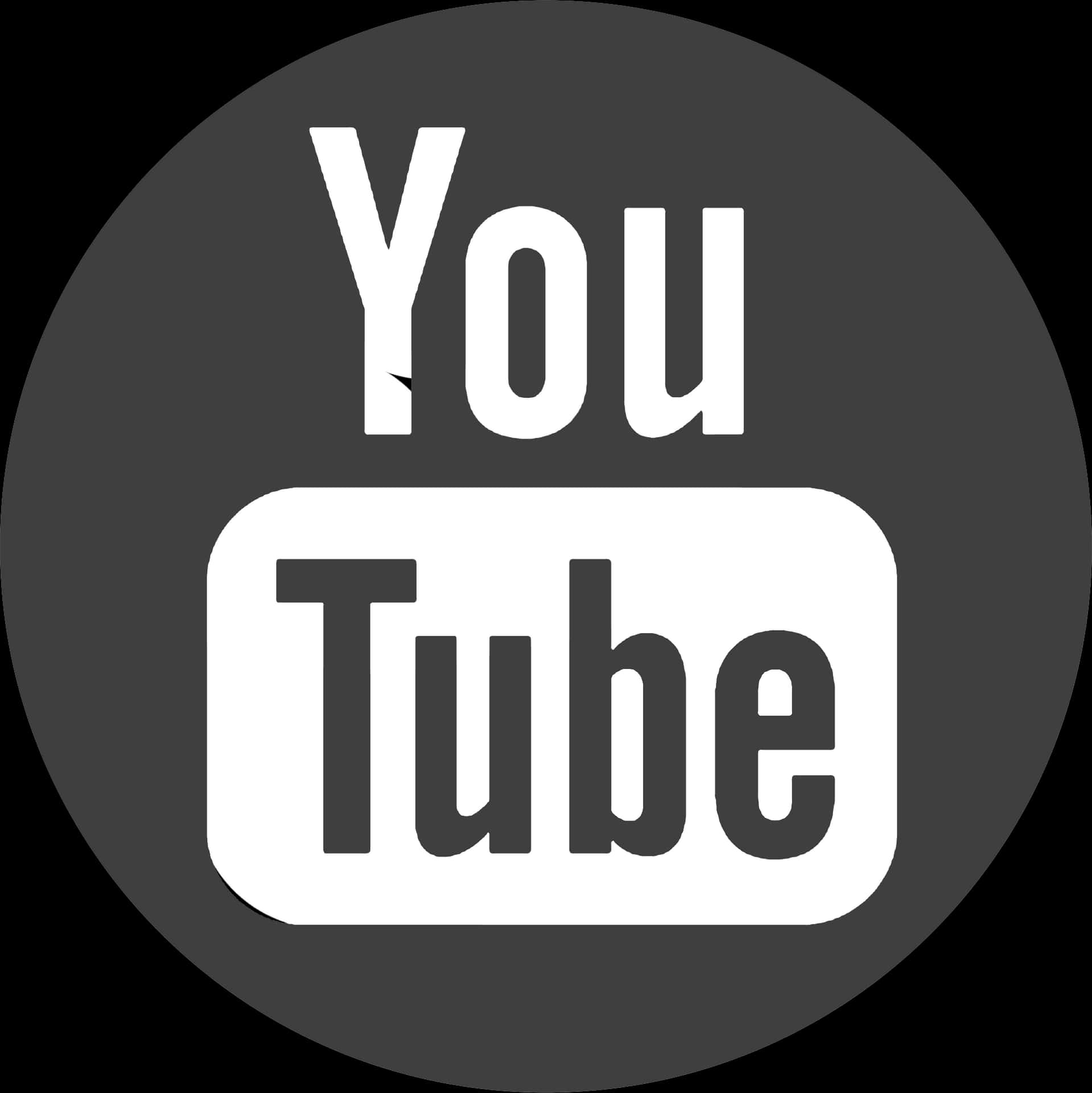 You Tube Logo Blackand White PNG